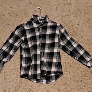 Kids Black and White Plaid Shirt Departwest